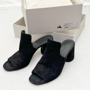 VINCE Black Tanay Suede Leather Slide Sandals
